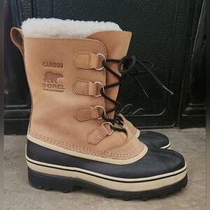 Sorel Caribou Waterproof Tan & Black Winter Boots